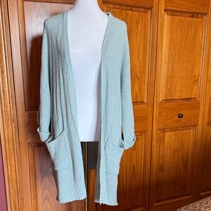 She + Sky Soft Blue Knit Cardigan